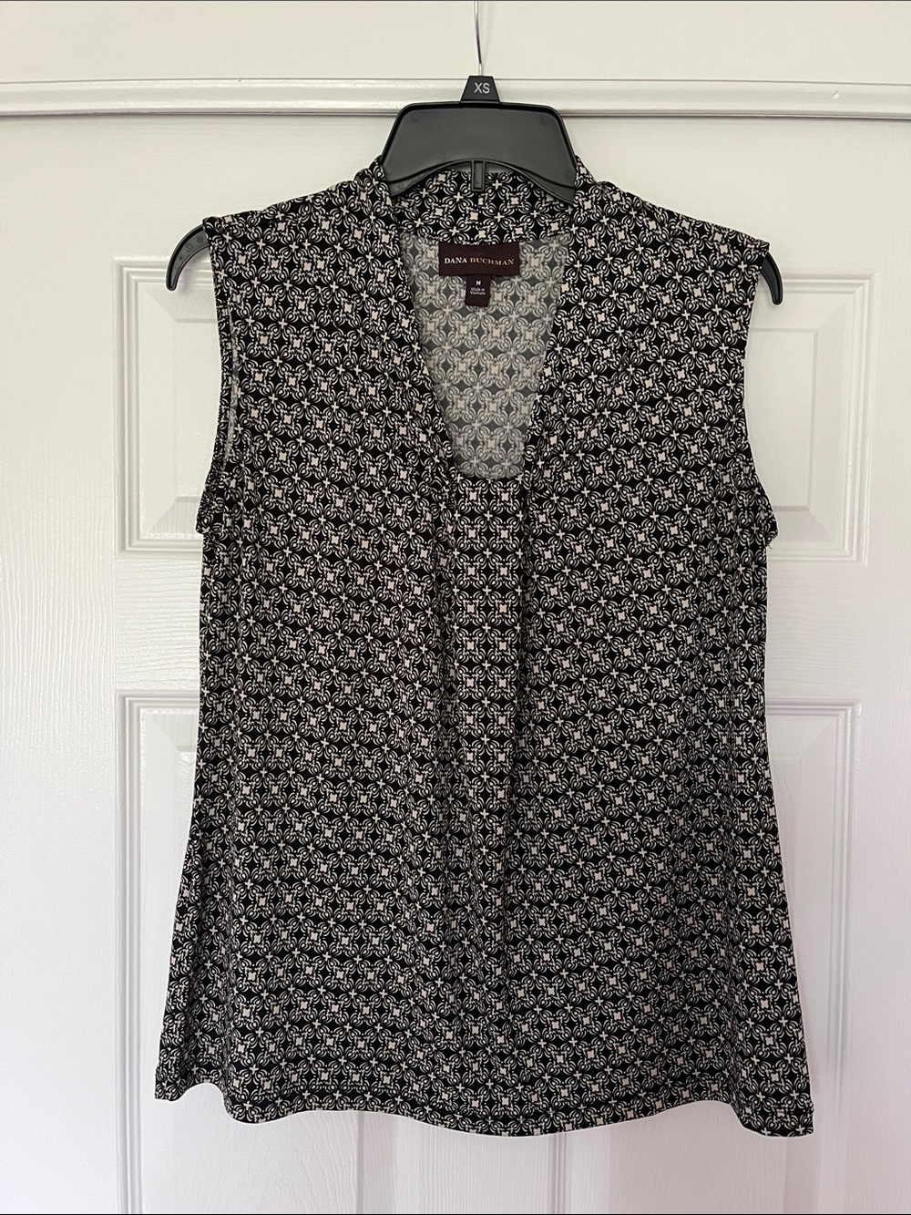 Geometric Print Elegant Black and White Blouse